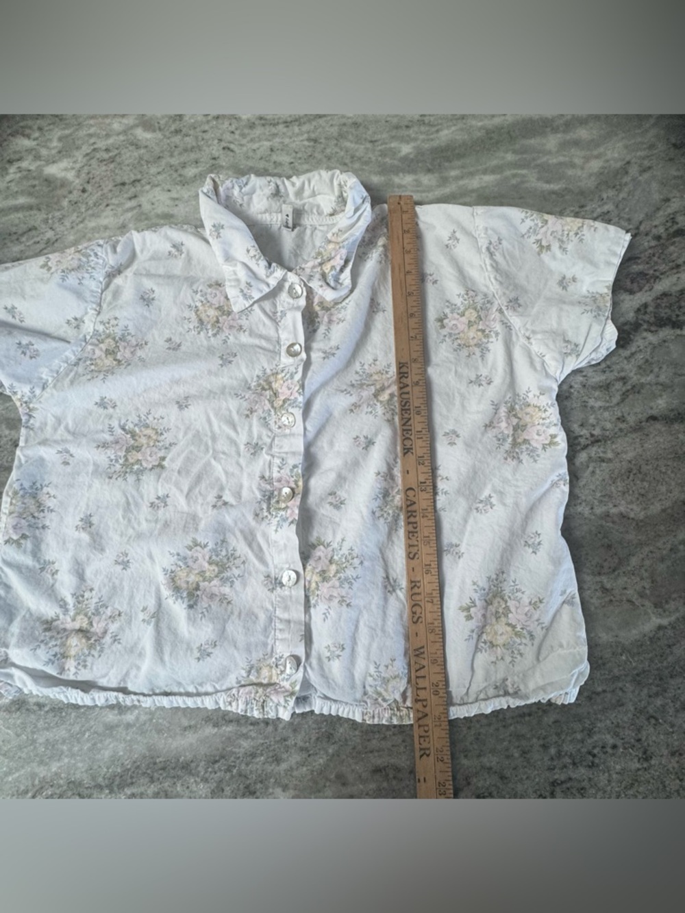 Vintage Loungerie Floral Pajama Set M/L Made in USA Cottagecore Button (I1) - Picture 7 of 12